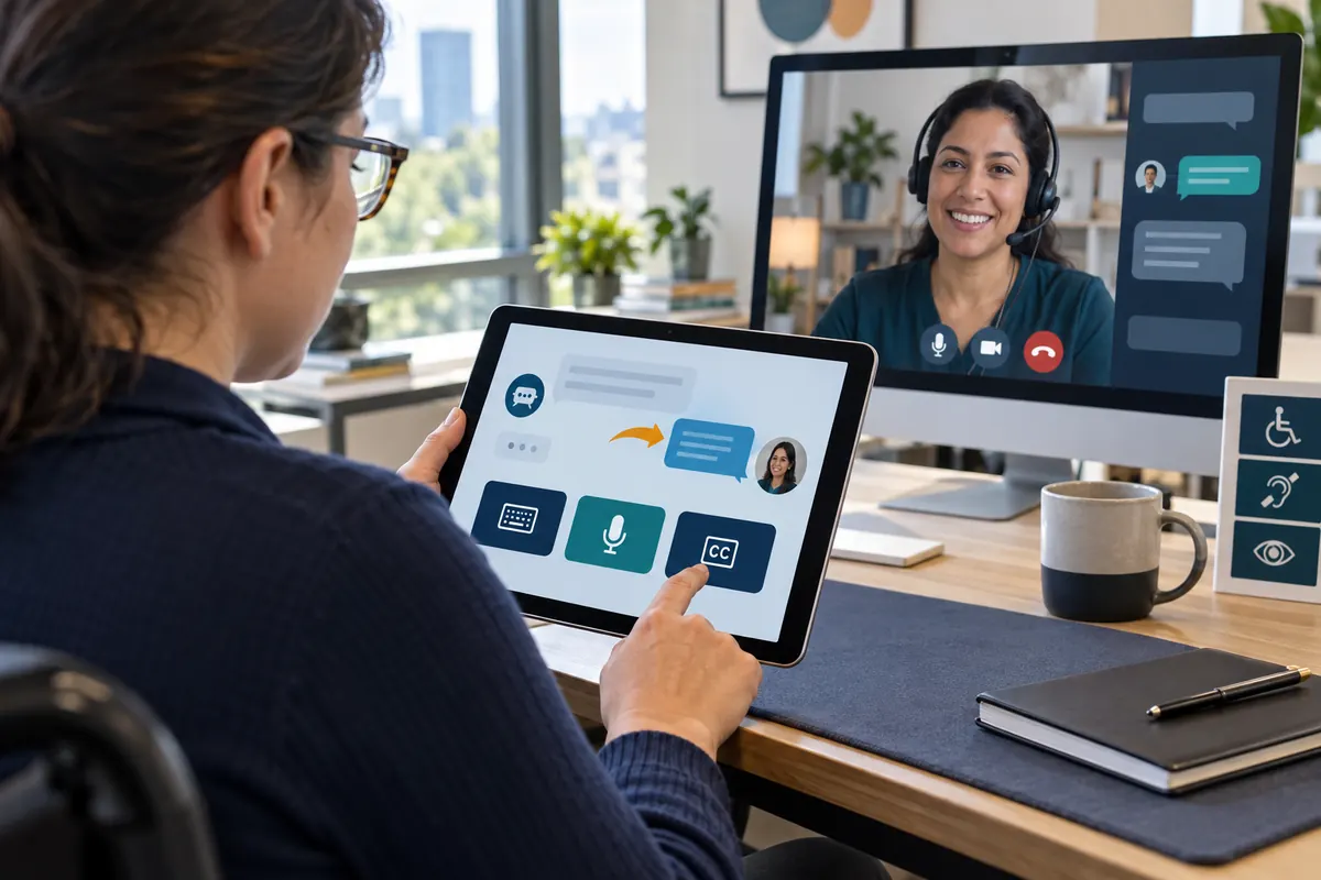 Researcher testing a multimodal support assistant and human handoff