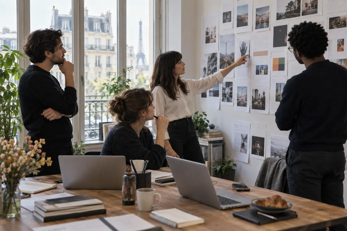 Équipe relisant un inventaire de contenus à maintenir