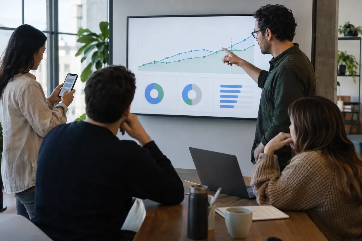 Product team reviewing an A/B experiment