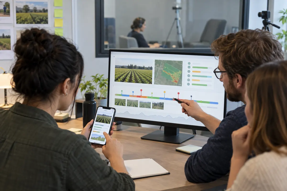 Team reviewing real-user web performance across devices