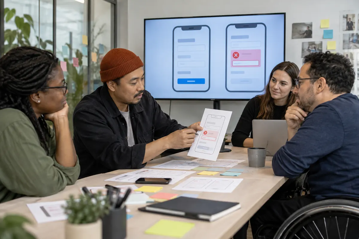 Inclusive design review of a mobile form