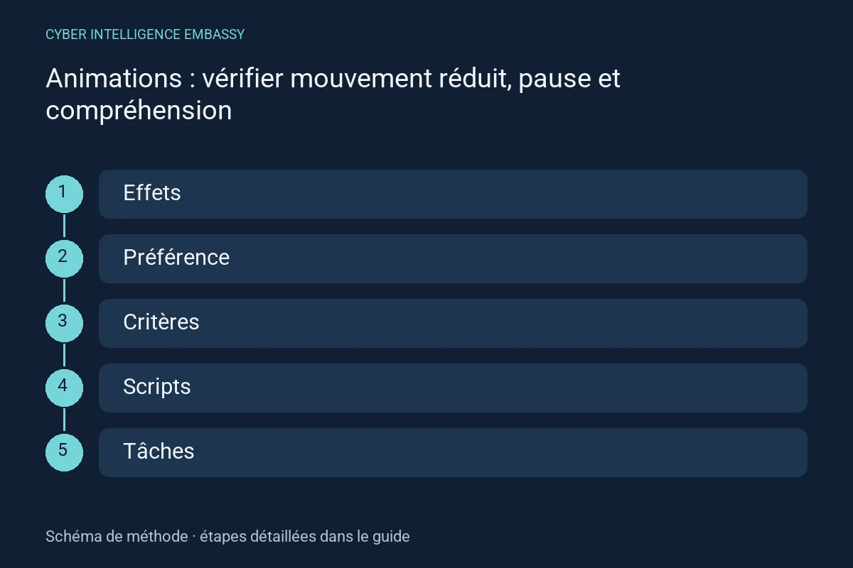 Schéma de méthode : Effets → Préférence → Critères → Scripts → Tâches