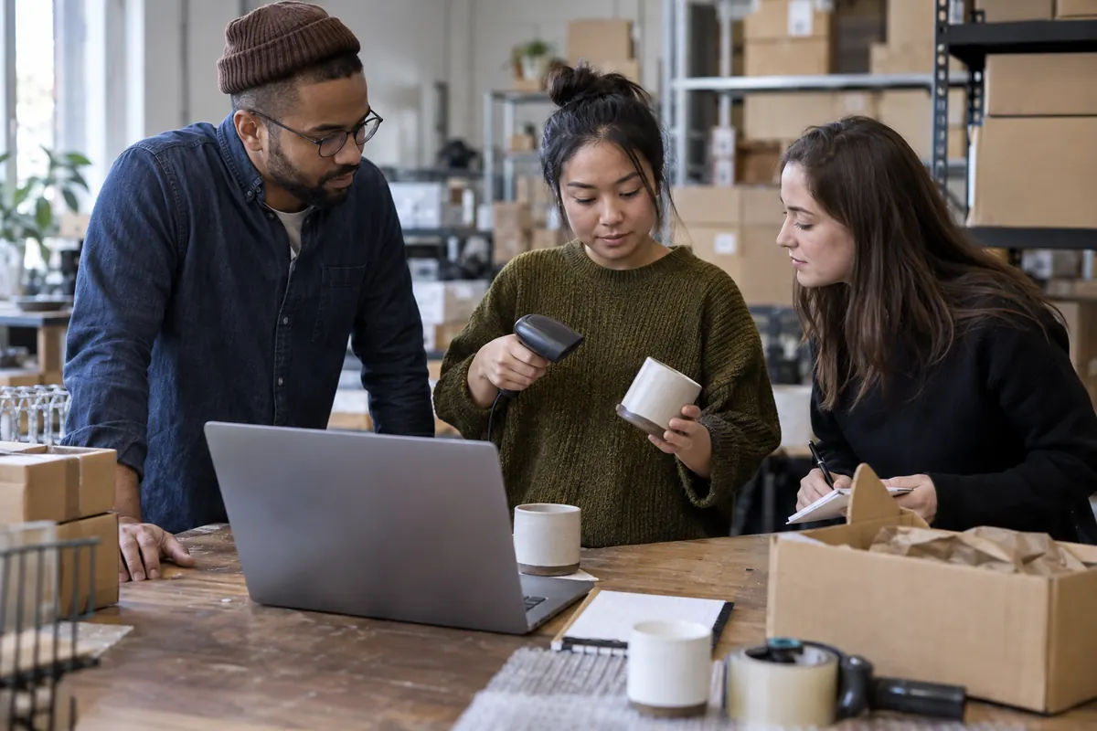 Commerce team validating a product listing