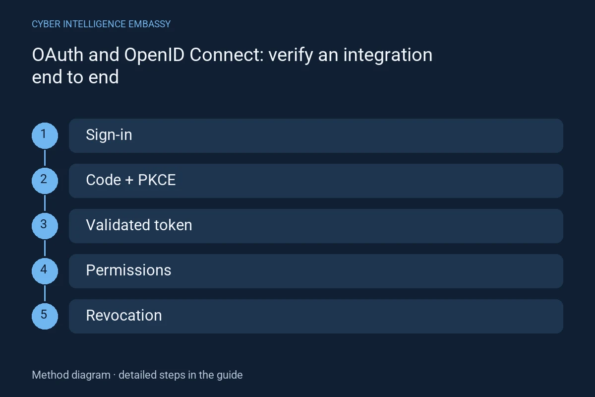 Method diagram: Sign-in → Code + PKCE → Validated token → Permissions → Revocation