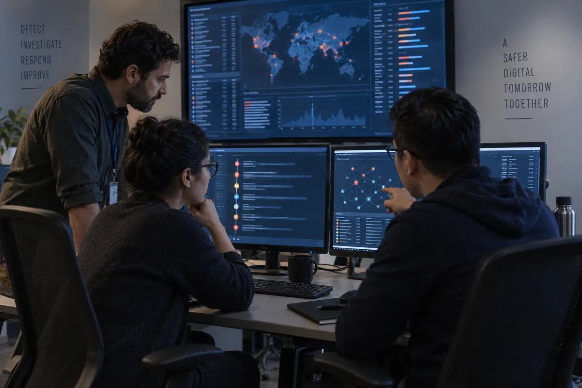 Analystes examinant une chronologie de sécurité