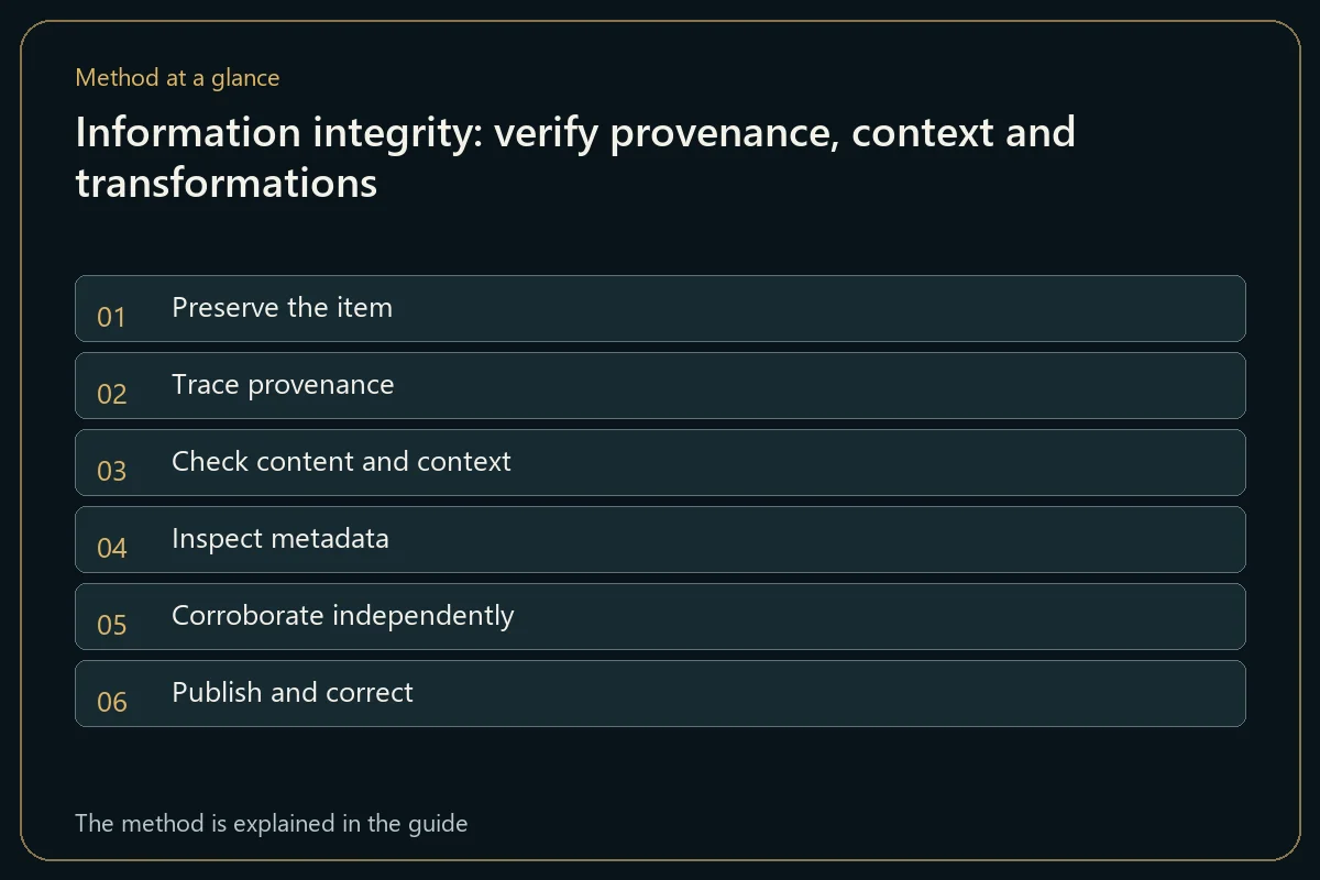 Information integrity: verify provenance, context and transformations