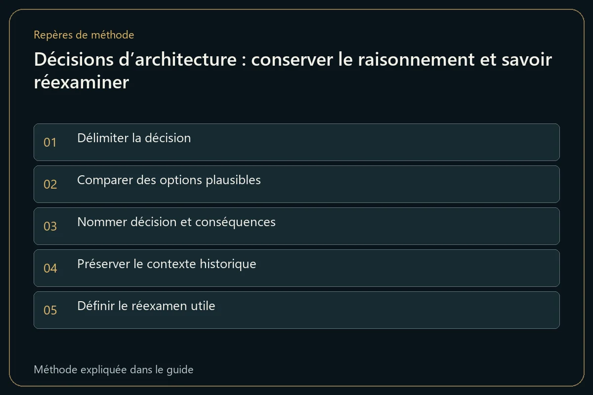Décisions d’architecture : conserver le raisonnement et savoir réexaminer