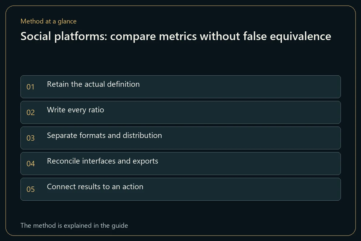 Social platforms: compare metrics without false equivalence