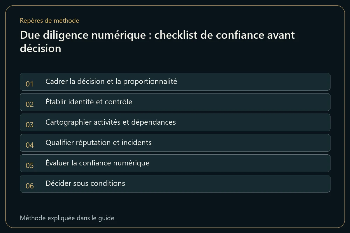 Due diligence numérique : checklist de confiance avant décision