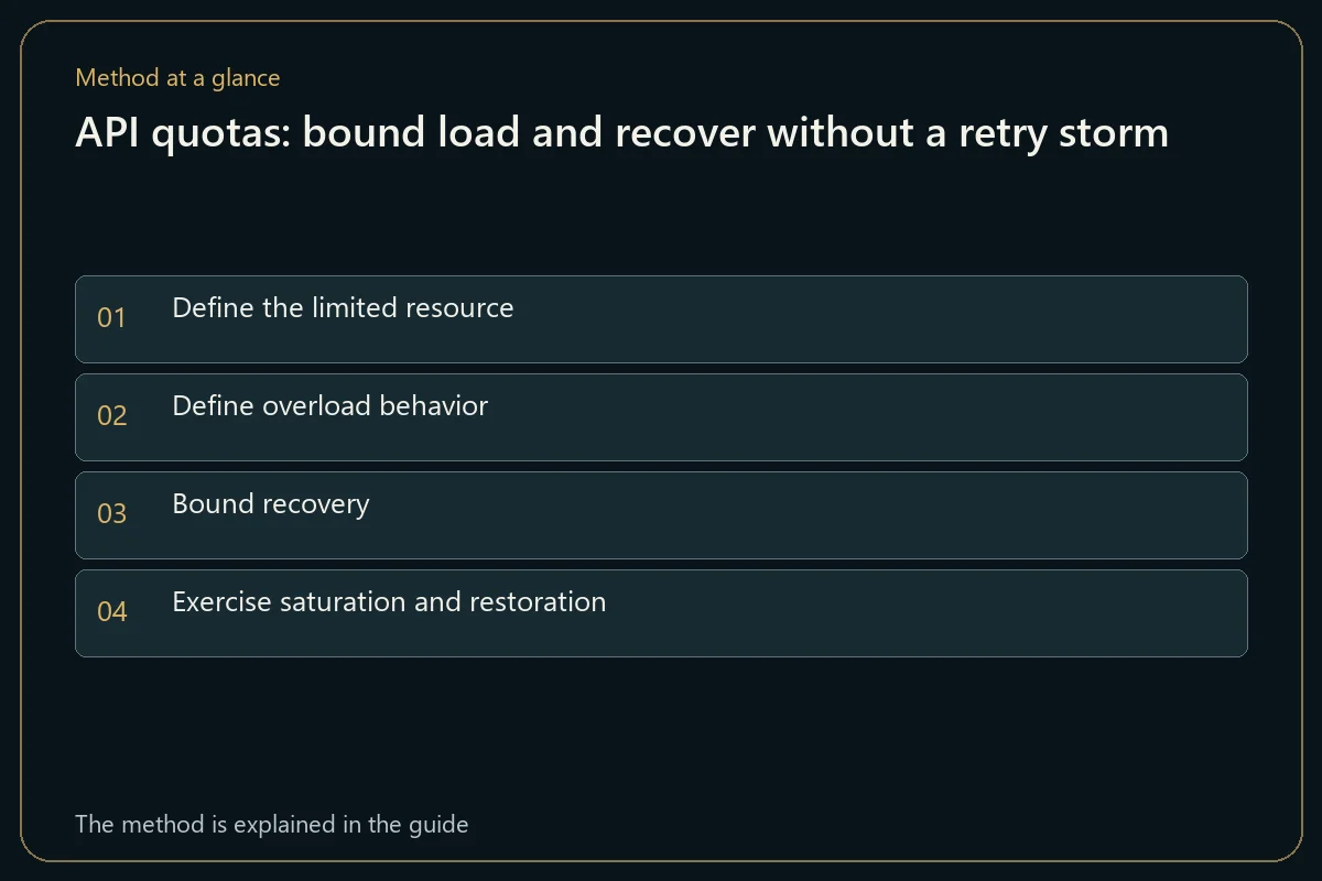 API quotas: bound load and recover without a retry storm
