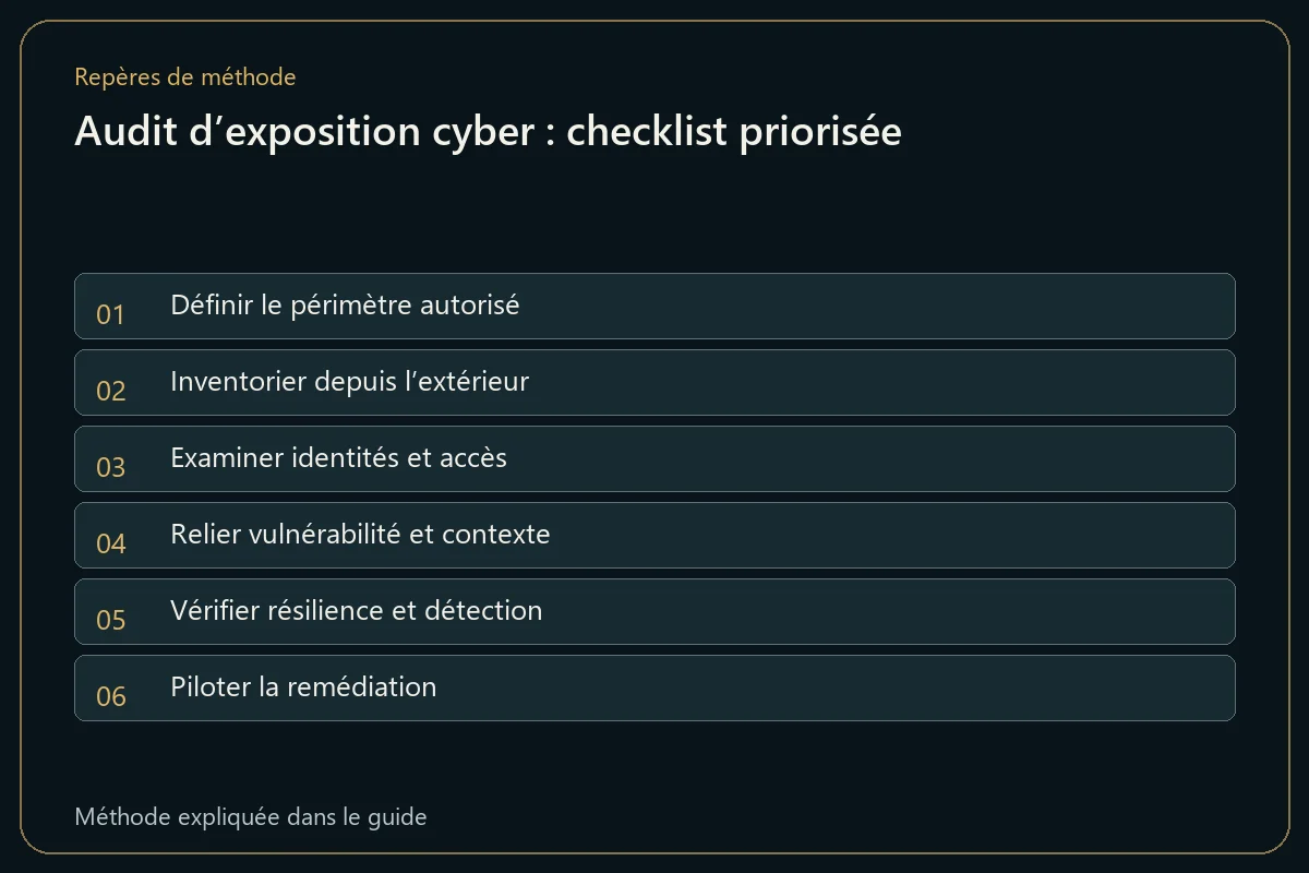Audit d’exposition cyber : checklist priorisée