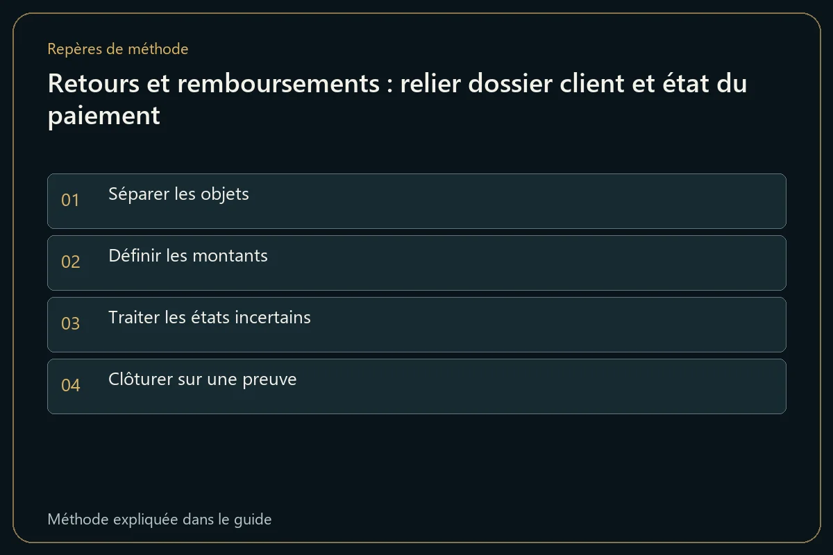 Retours et remboursements : relier dossier client et état du paiement