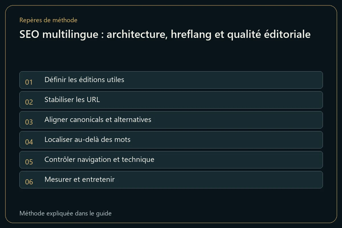 SEO multilingue : architecture, hreflang et qualité éditoriale