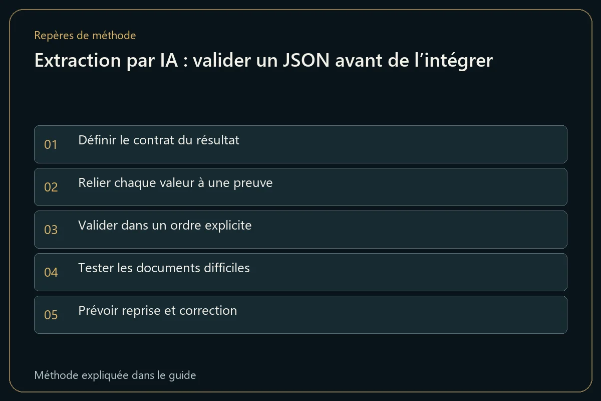 Extraction par IA : valider un JSON avant de l’intégrer