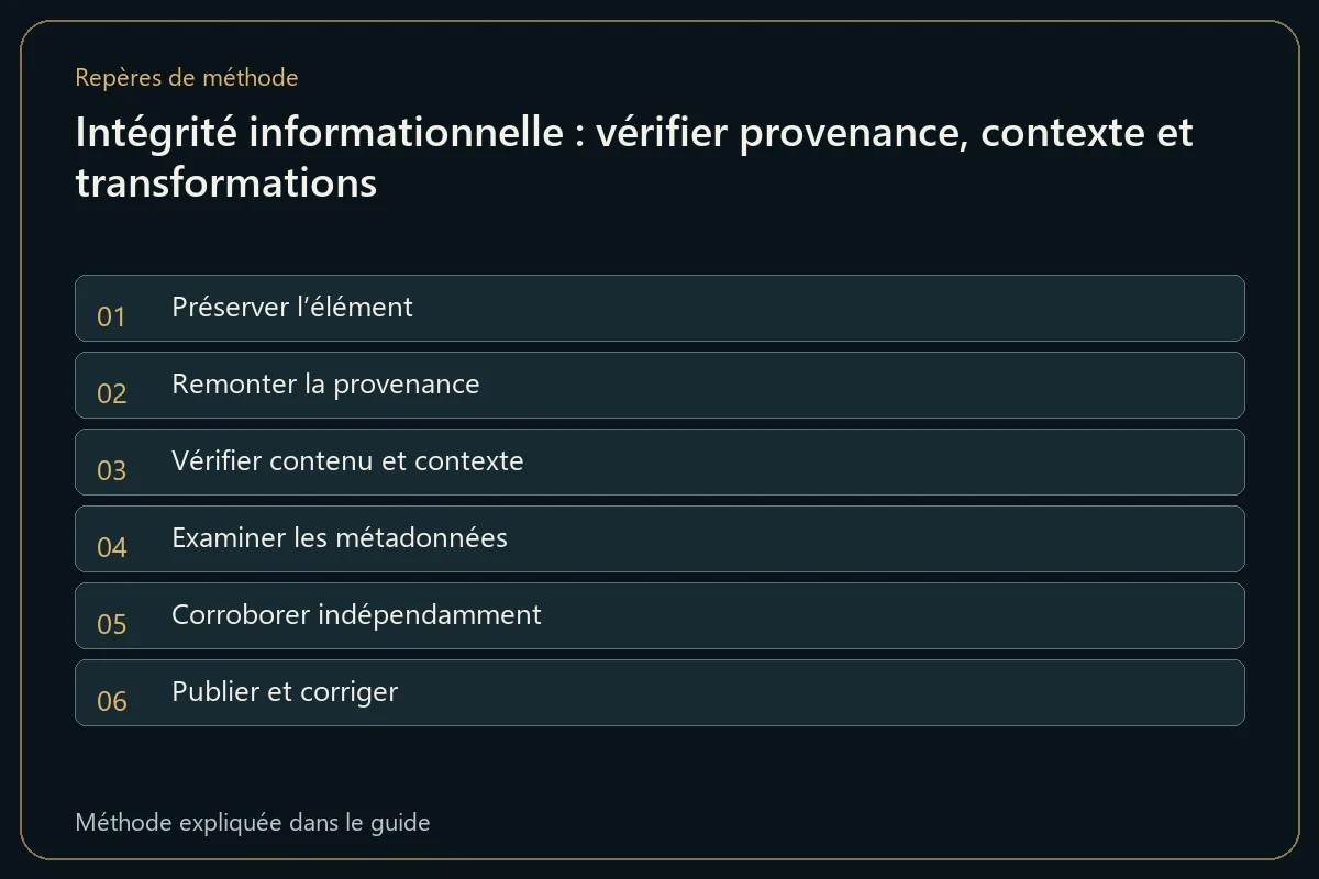 Intégrité informationnelle : vérifier provenance, contexte et transformations