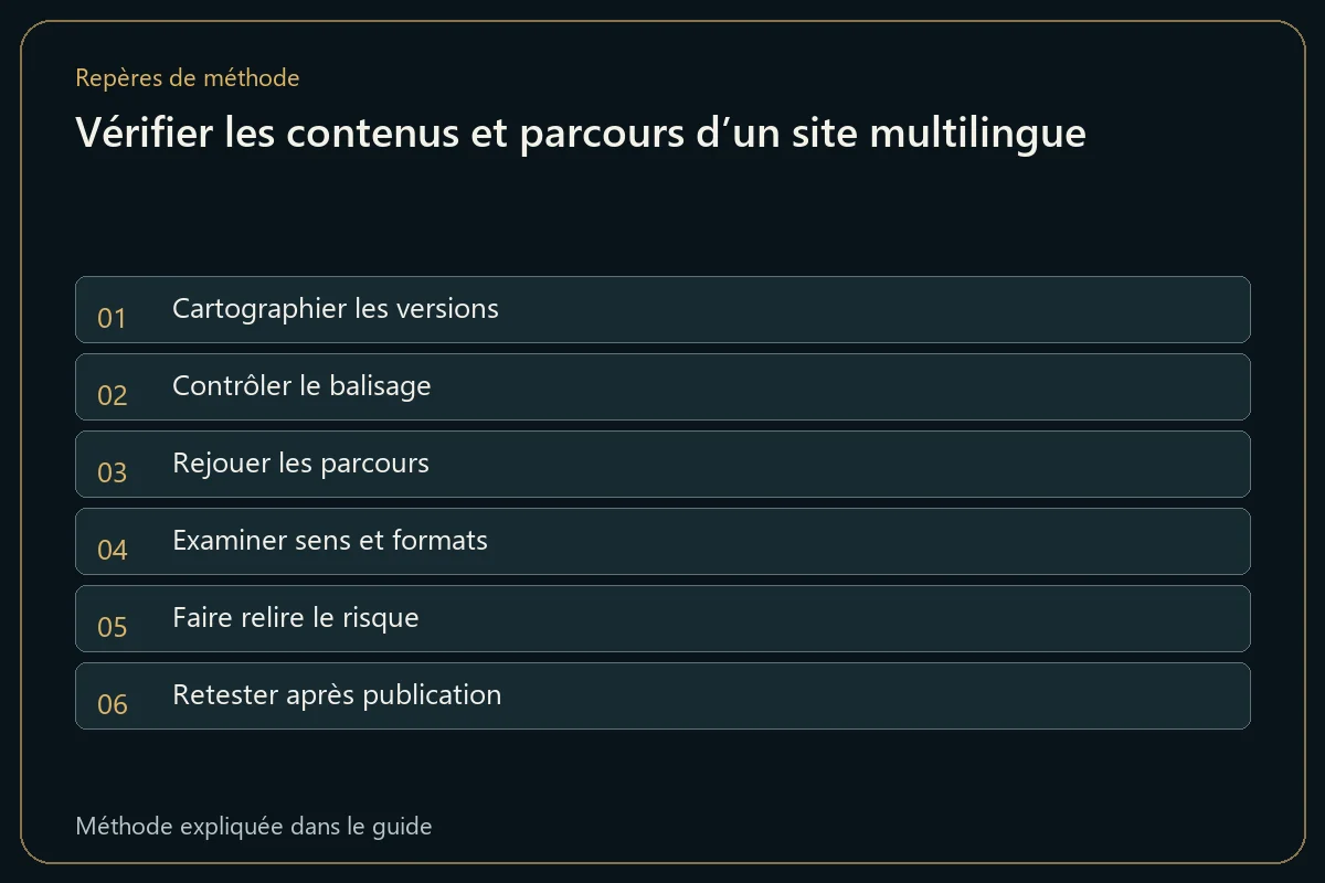 Vérifier les contenus et parcours d’un site multilingue