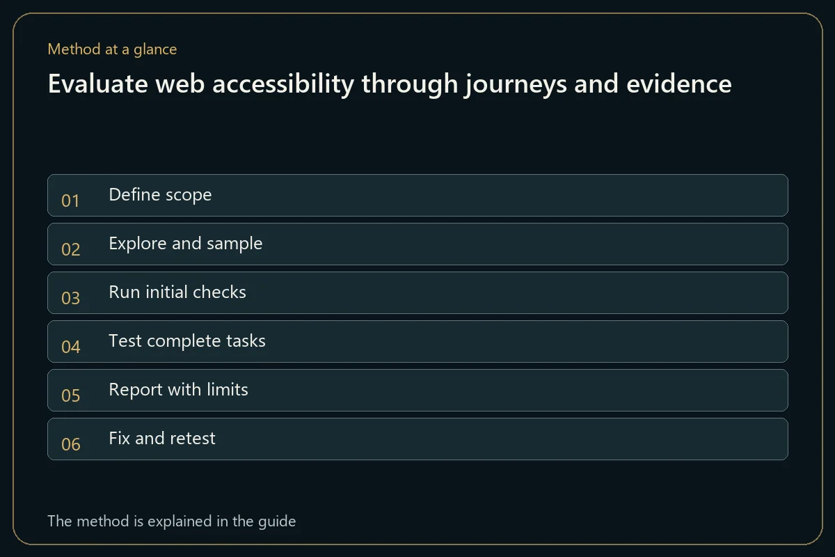 Evaluate web accessibility through journeys and evidence