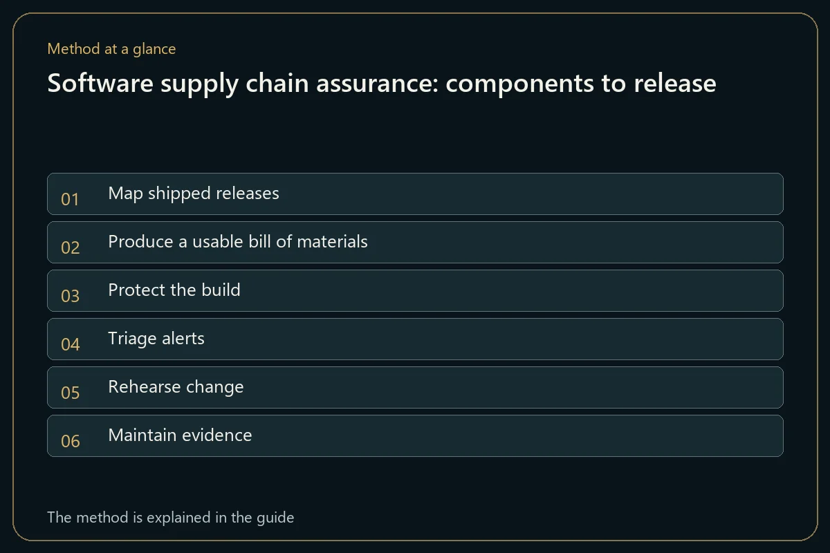 Software supply chain assurance: components to release