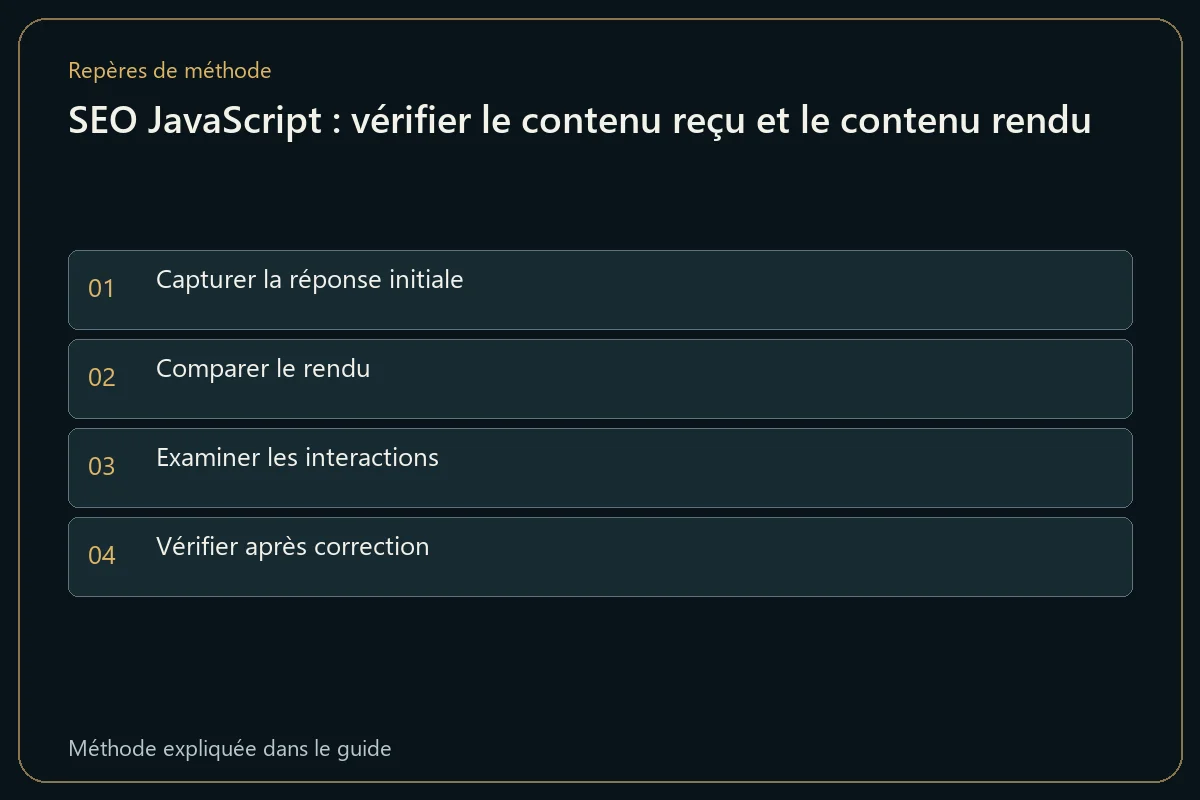 SEO JavaScript : vérifier le contenu reçu et le contenu rendu