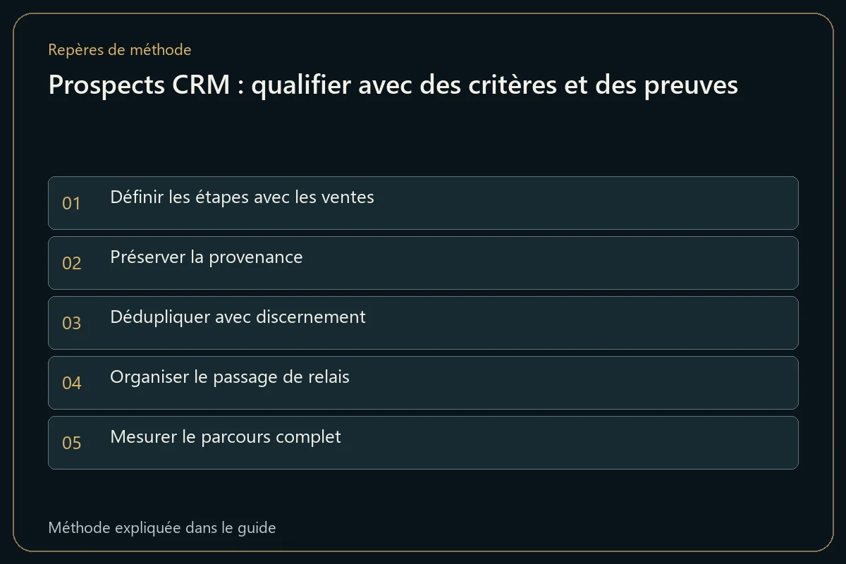Prospects CRM : qualifier avec des critères et des preuves