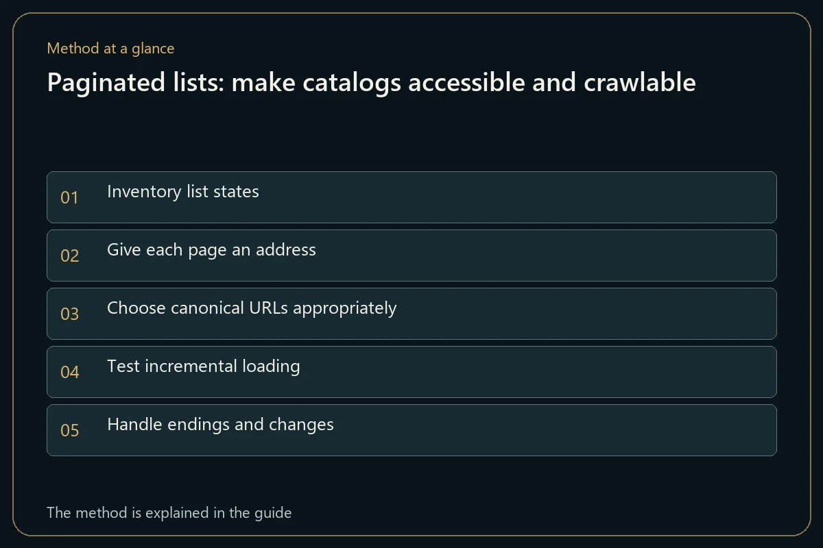 Paginated lists: make catalogs accessible and crawlable