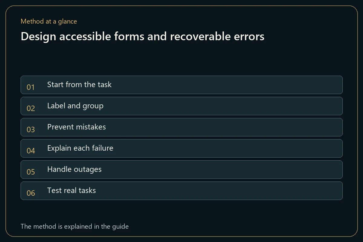 Design accessible forms and recoverable errors