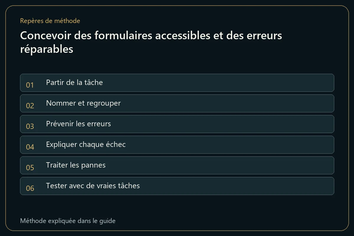 Concevoir des formulaires accessibles et des erreurs réparables