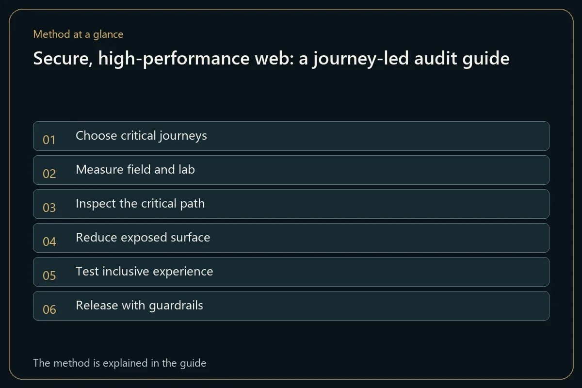 Secure, high-performance web: a journey-led audit guide