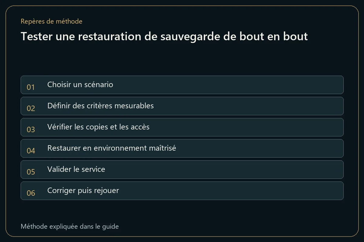 Tester une restauration de sauvegarde de bout en bout