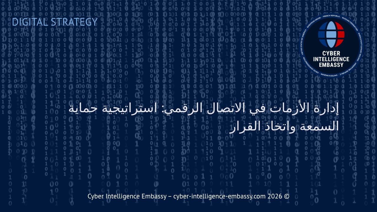 إدارة الأزمات في الاتصال الرقمي: استراتيجية حماية السمعة واتخاذ القرار