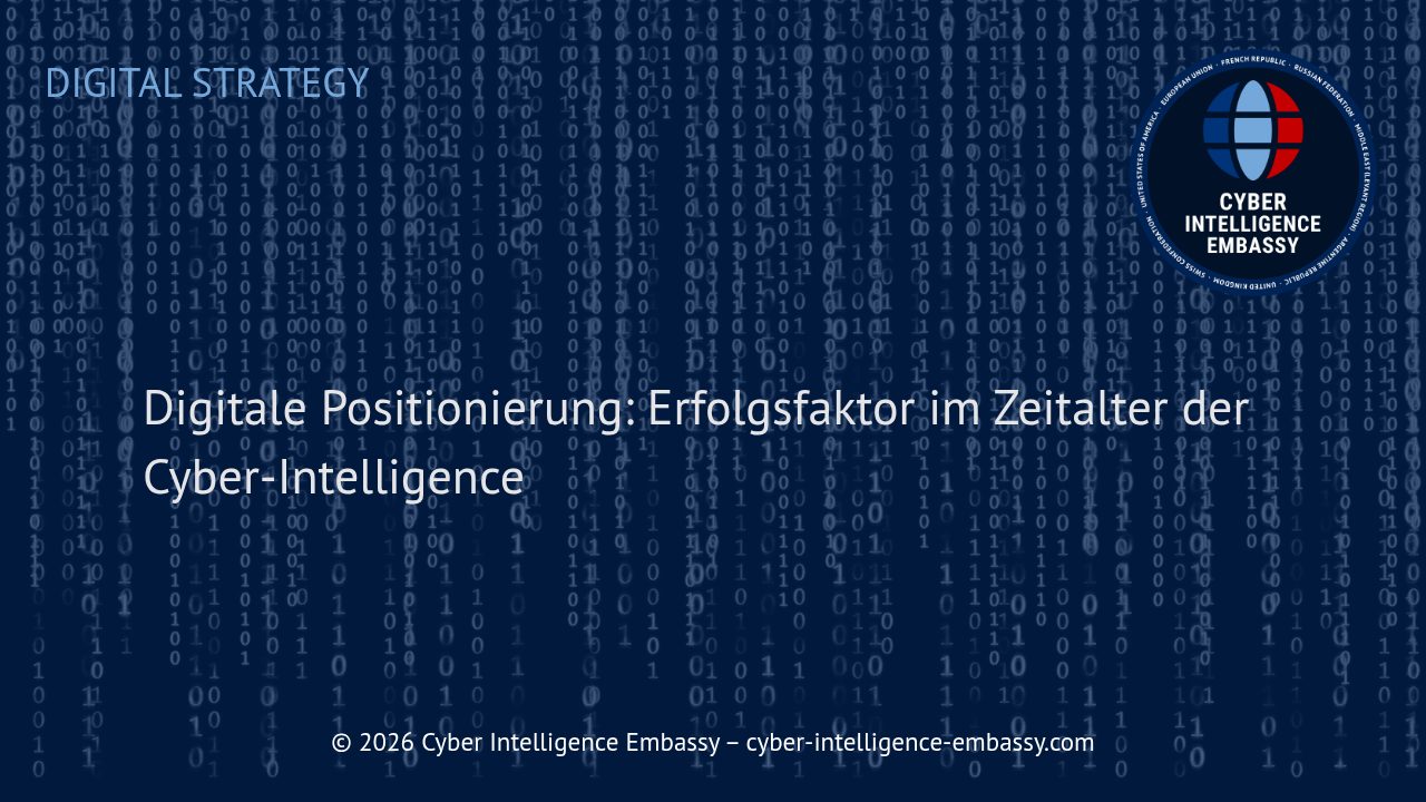 Digitale Positionierung: Erfolgsfaktor im Zeitalter der Cyber-Intelligence