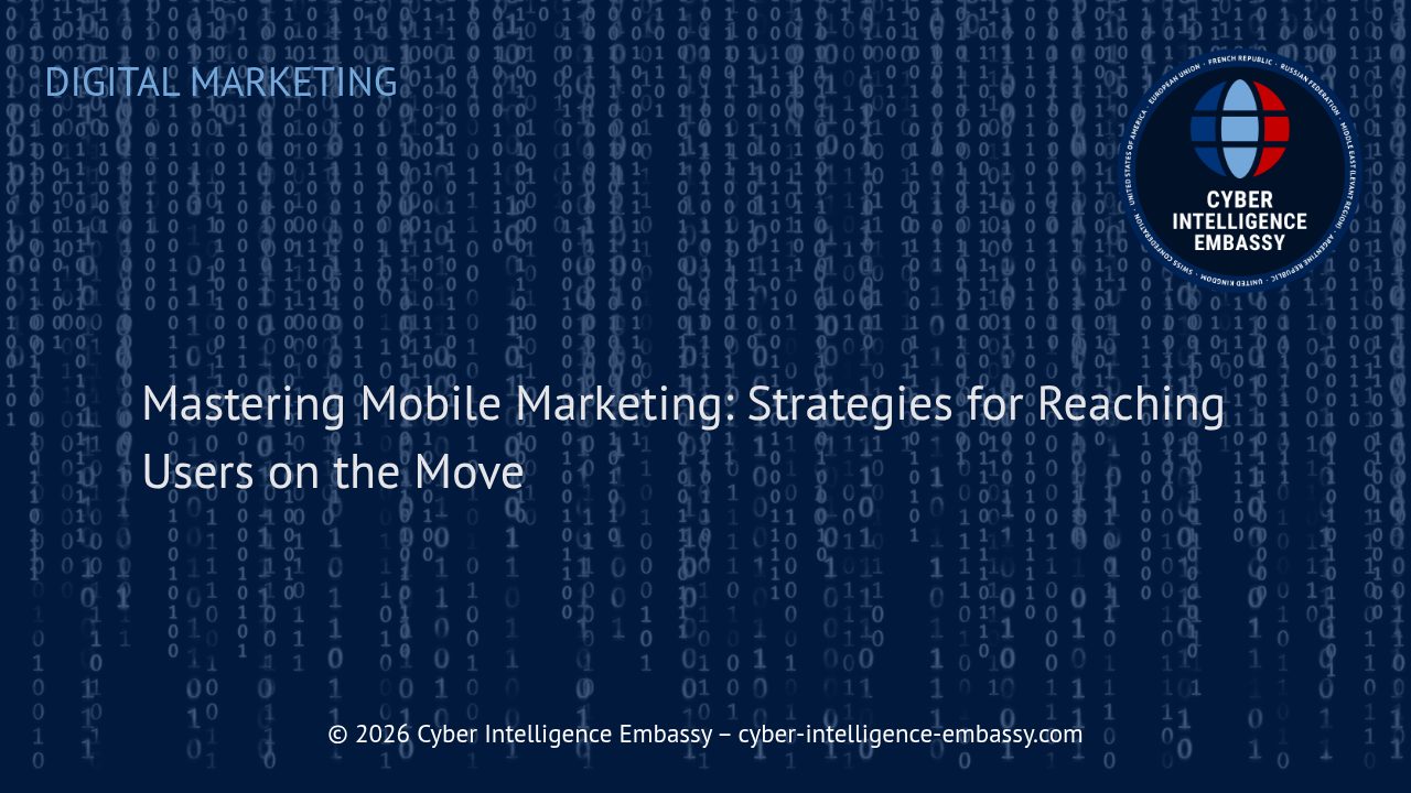 Mastering Mobile Marketing: Strategies for Reaching Users on the Move