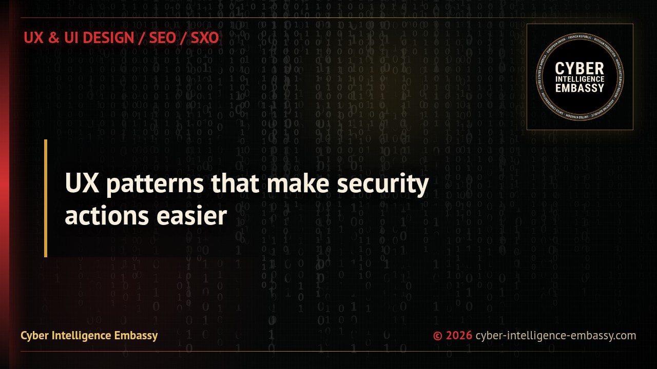 UX patterns that make security actions easier