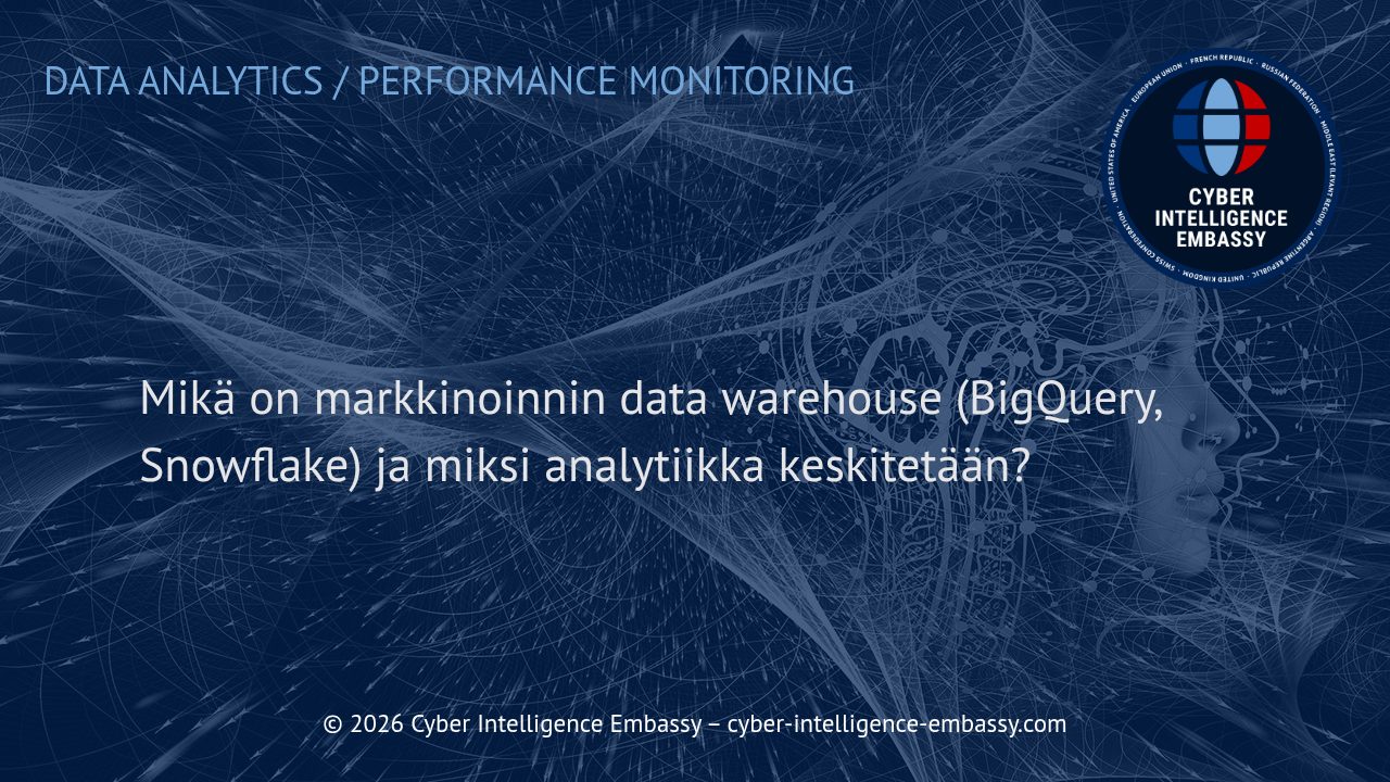 Mikä on markkinoinnin data warehouse (BigQuery, Snowflake) ja miksi analytiikka keskitetään?