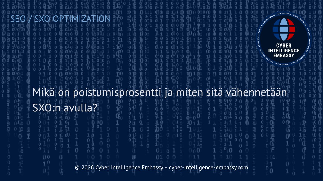 Mikä on poistumisprosentti ja miten sitä vähennetään SXO:n avulla?