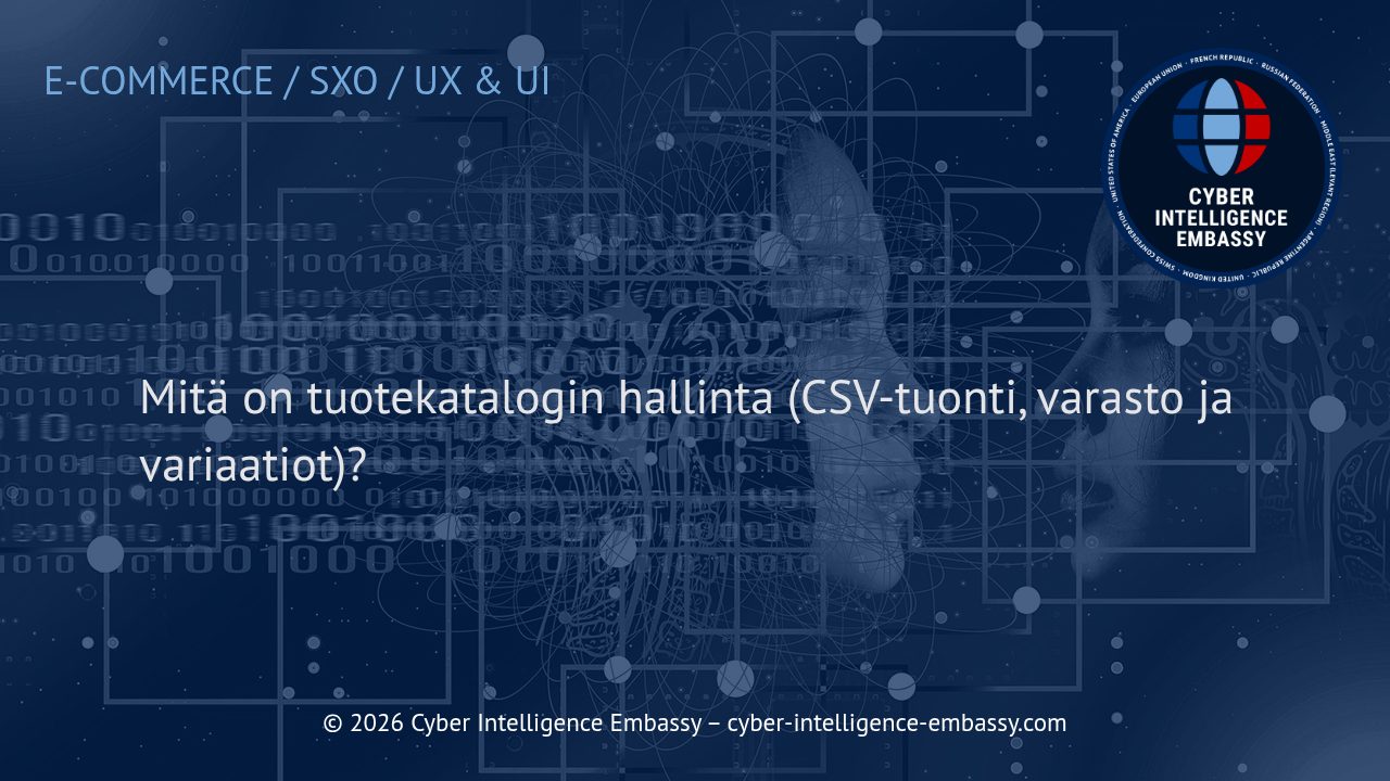 Mitä on tuotekatalogin hallinta (CSV-tuonti, varasto ja variaatiot)?