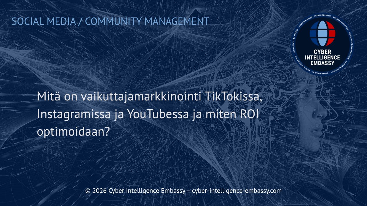 Mitä on vaikuttajamarkkinointi TikTokissa, Instagramissa ja YouTubessa ja miten ROI optimoidaan?