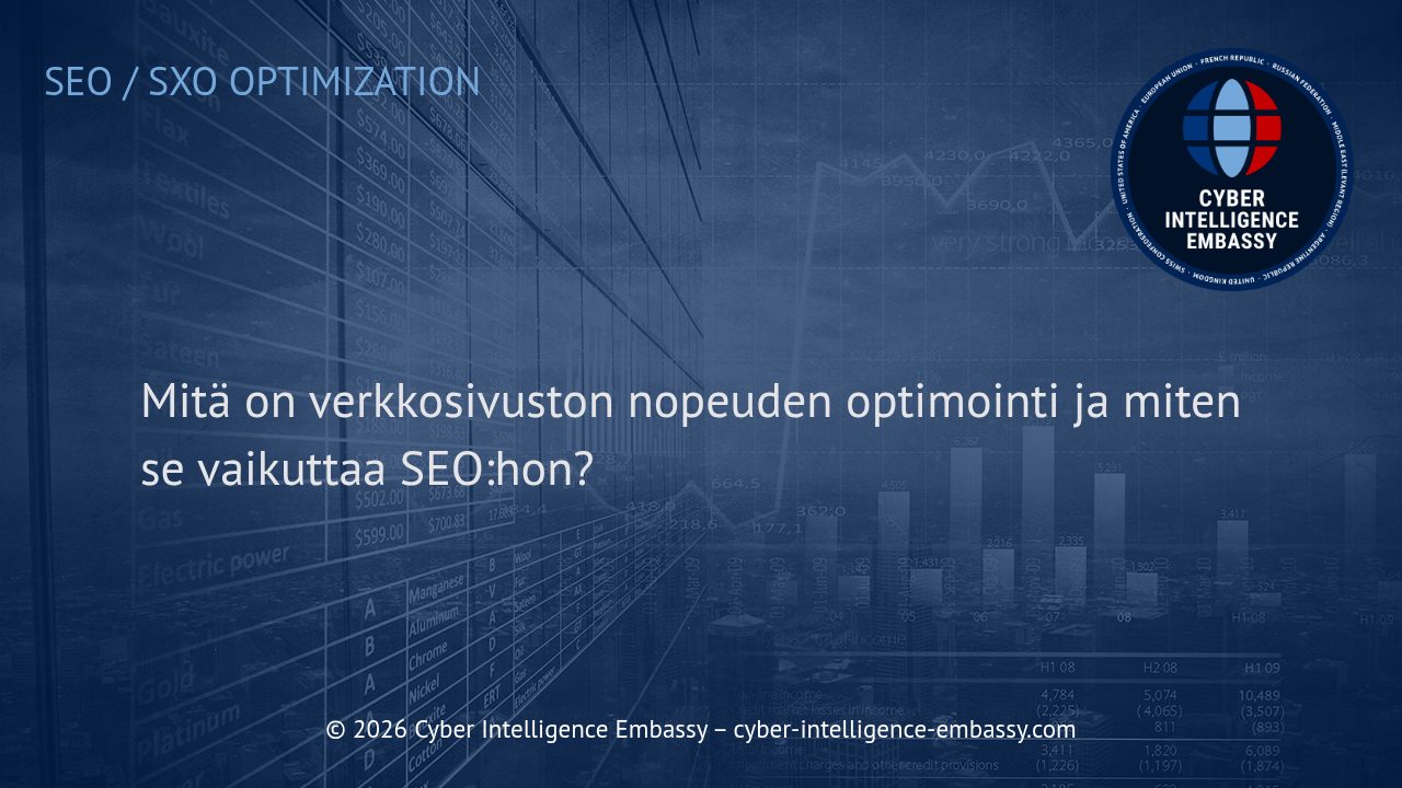 Mitä on verkkosivuston nopeuden optimointi ja miten se vaikuttaa SEO:hon?