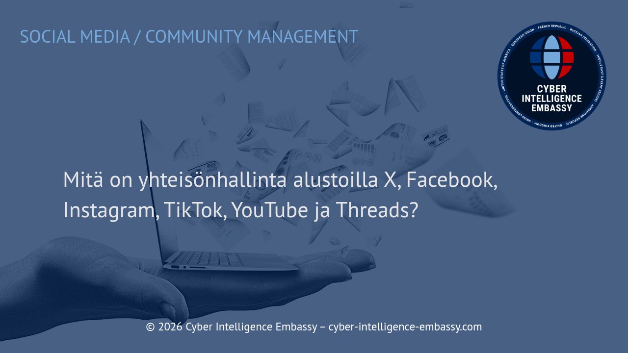 Mitä on yhteisönhallinta alustoilla X, Facebook, Instagram, TikTok, YouTube ja Threads?