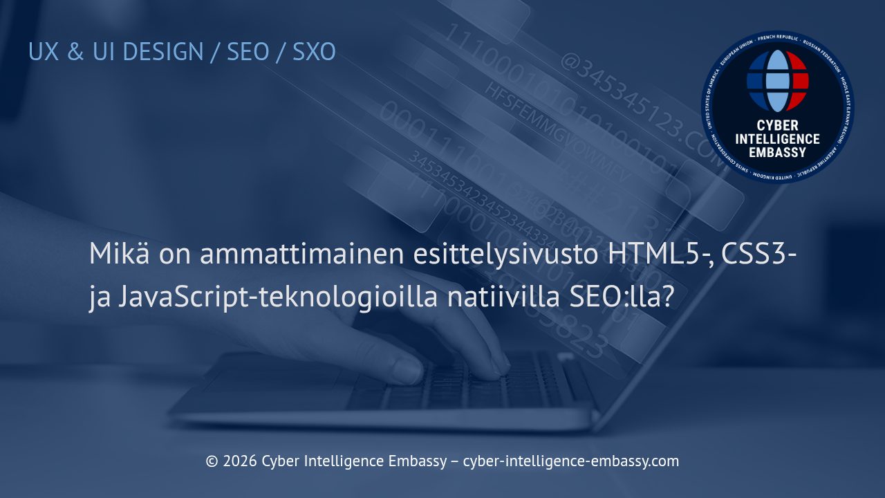 Mikä on ammattimainen esittelysivusto HTML5-, CSS3- ja JavaScript-teknologioilla natiivilla SEO:lla?