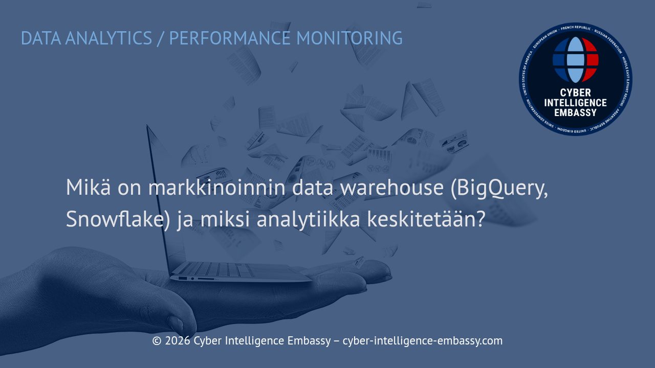 Mikä on markkinoinnin data warehouse (BigQuery, Snowflake) ja miksi analytiikka keskitetään?