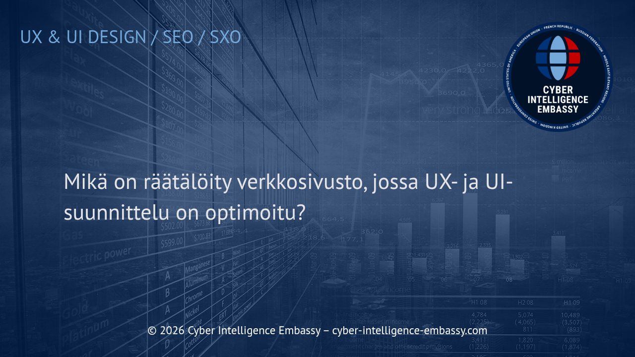 Mikä on räätälöity verkkosivusto, jossa UX- ja UI-suunnittelu on optimoitu?
