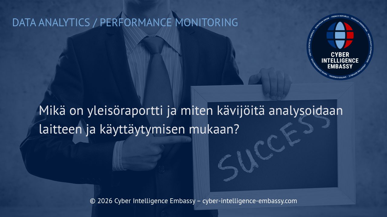 Mikä on yleisöraportti ja miten kävijöitä analysoidaan laitteen ja käyttäytymisen mukaan?