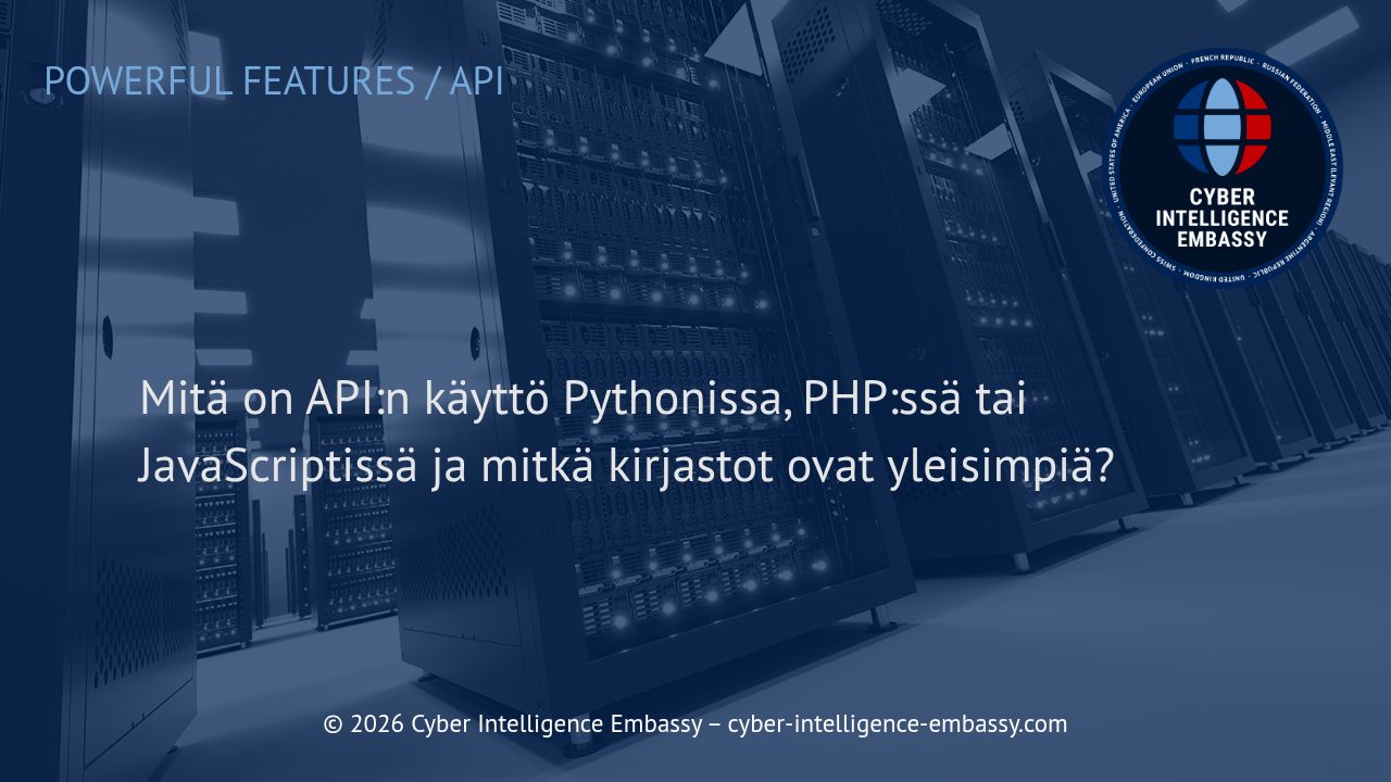 Mitä on API:n käyttö Pythonissa, PHP:ssä tai JavaScriptissä ja mitkä kirjastot ovat yleisimpiä?