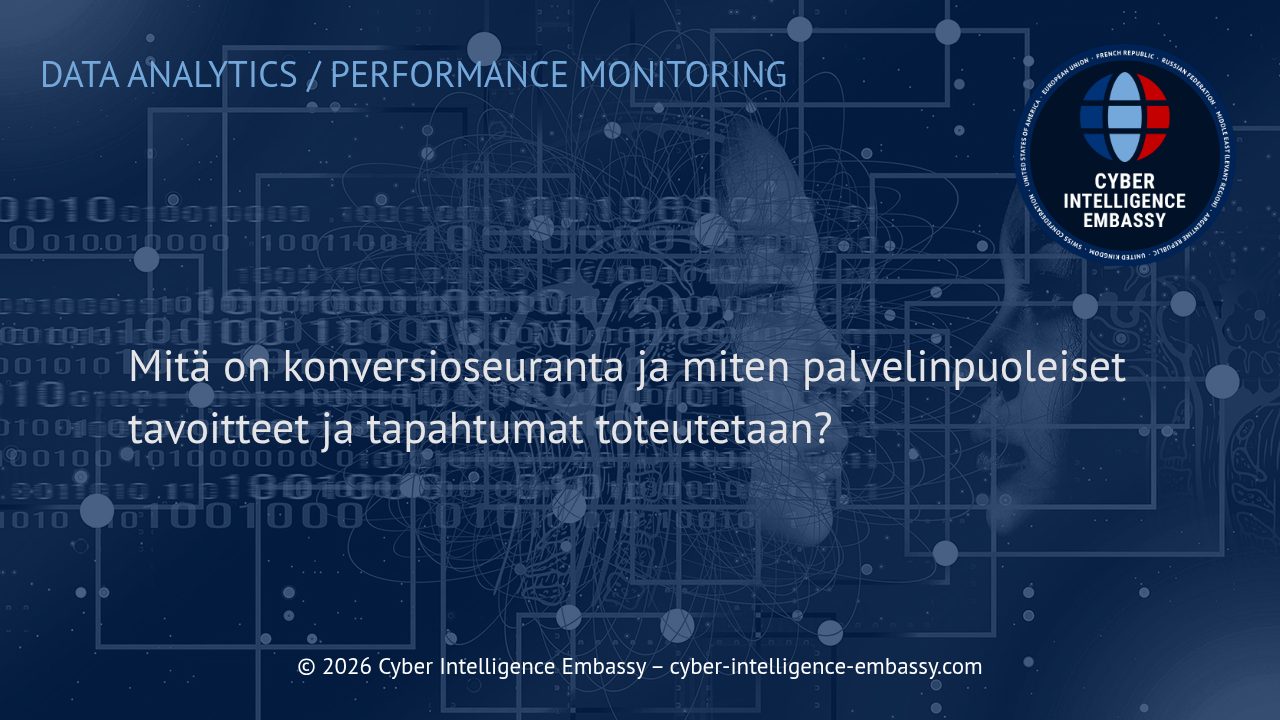 Mitä on konversioseuranta ja miten palvelinpuoleiset tavoitteet ja tapahtumat toteutetaan?