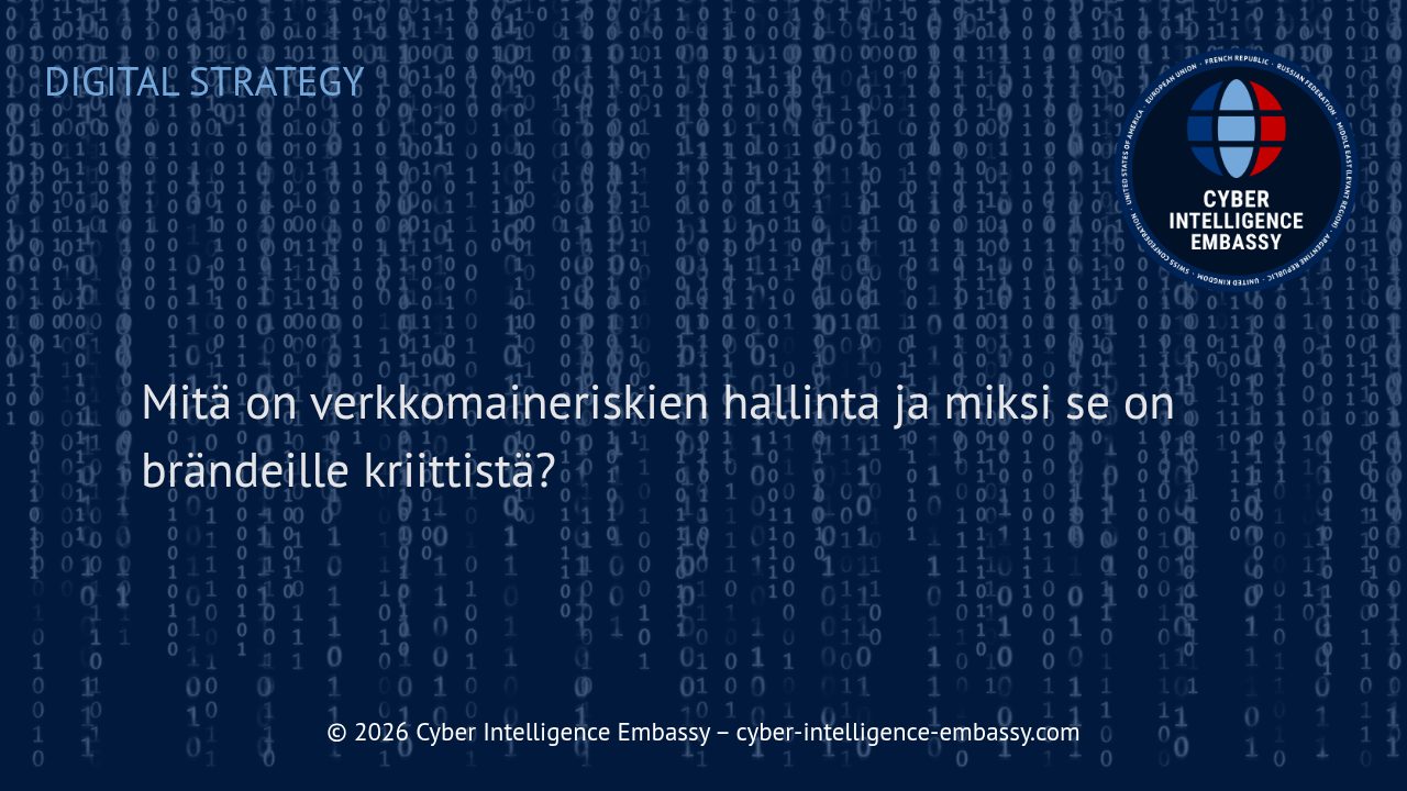 Mitä on verkkomaineriskien hallinta ja miksi se on brändeille kriittistä?