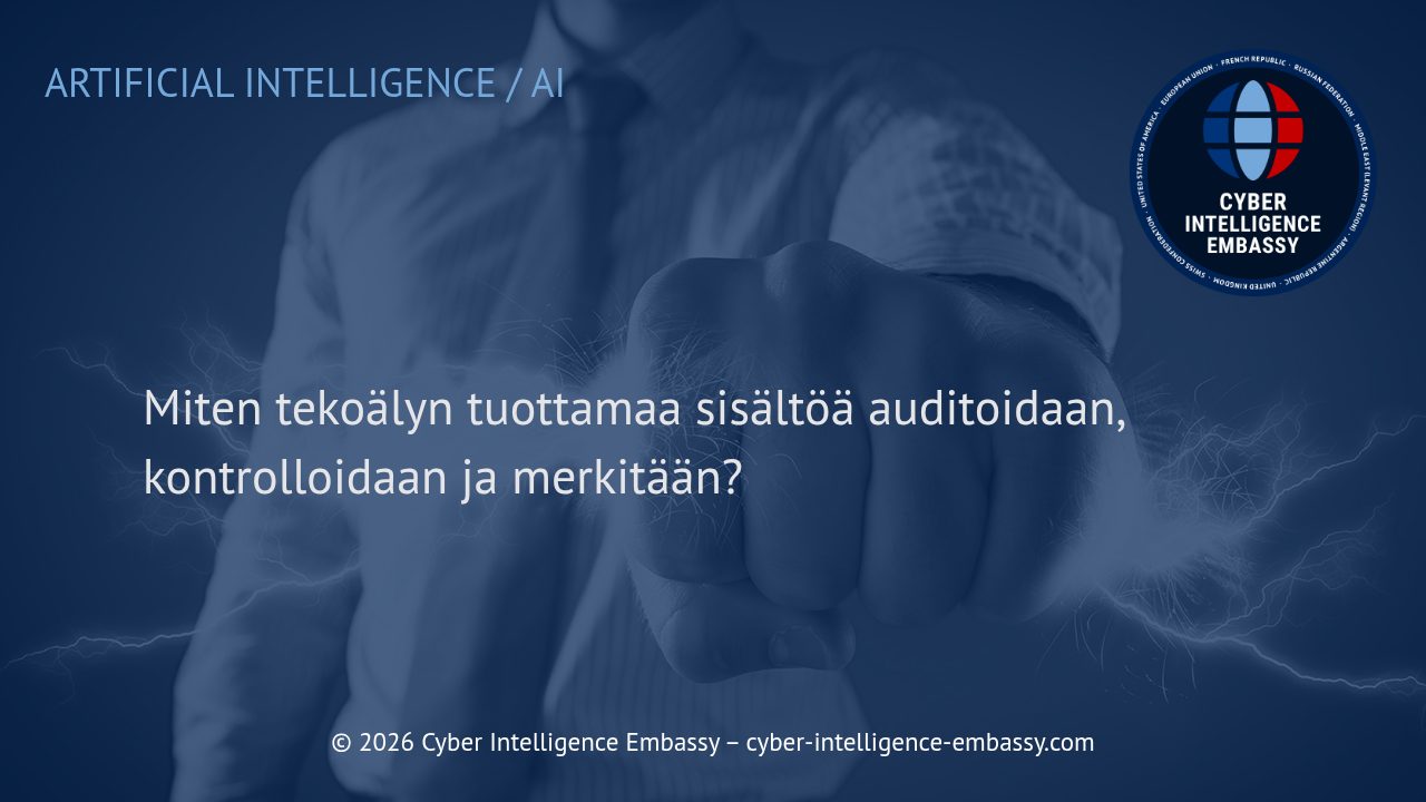 Miten tekoälyn tuottamaa sisältöä auditoidaan, kontrolloidaan ja merkitään?