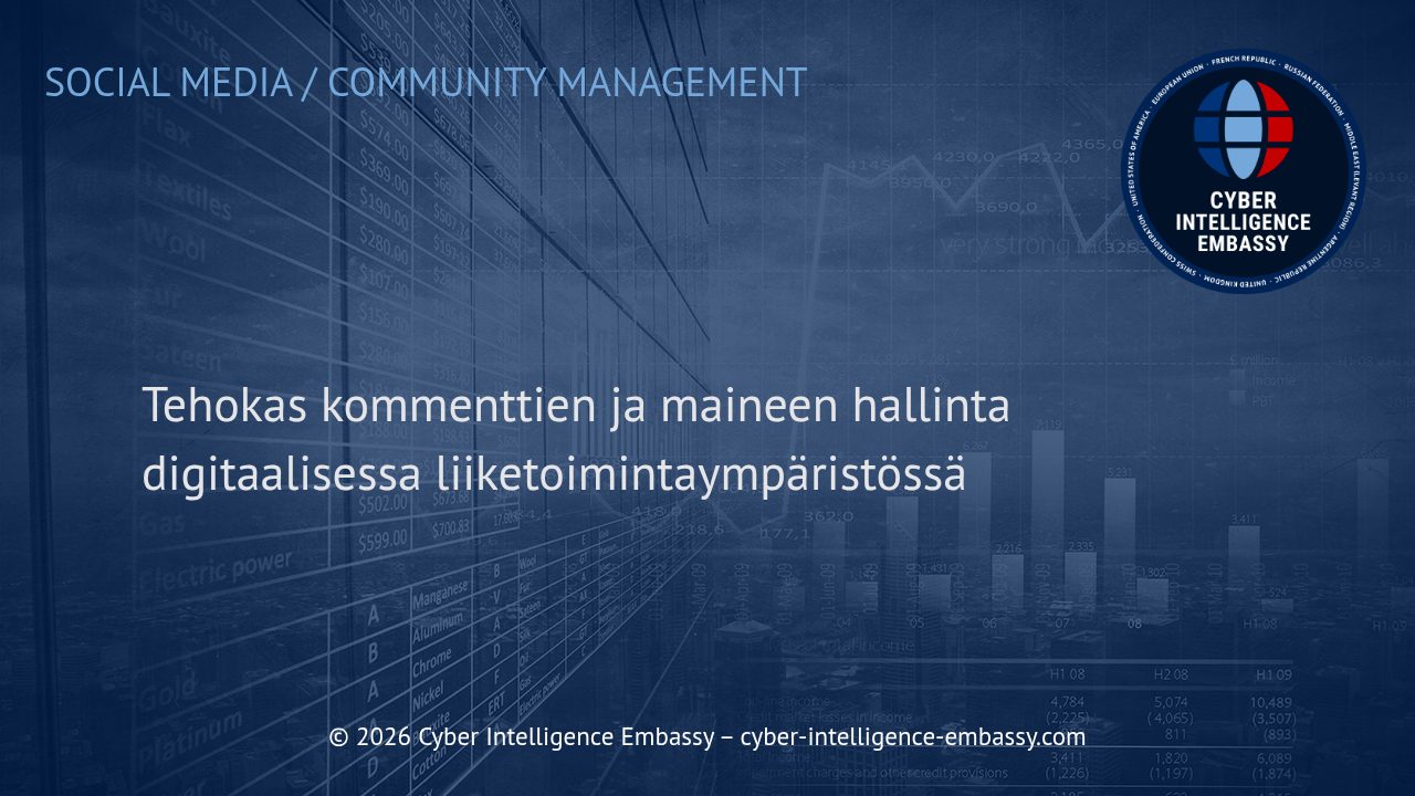 Tehokas kommenttien ja maineen hallinta digitaalisessa liiketoimintaympäristössä