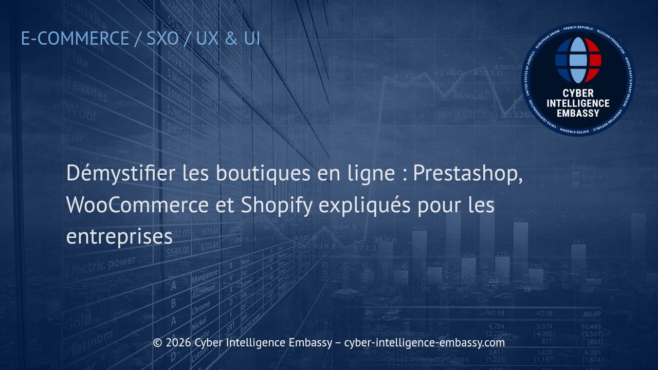 Démystifier les boutiques en ligne : Prestashop, WooCommerce et Shopify expliqués pour les entreprises