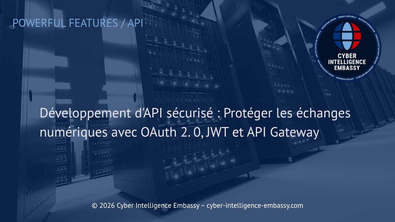 Développement d'API sécurisé : Protéger les échanges numériques avec OAuth 2. 0, JWT et API Gateway